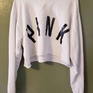Pink Victoria secret cropped sweatshirt